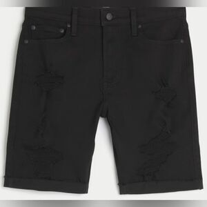 New With Tags‎ Size 32 Black Distressed 9" Denim Shorts